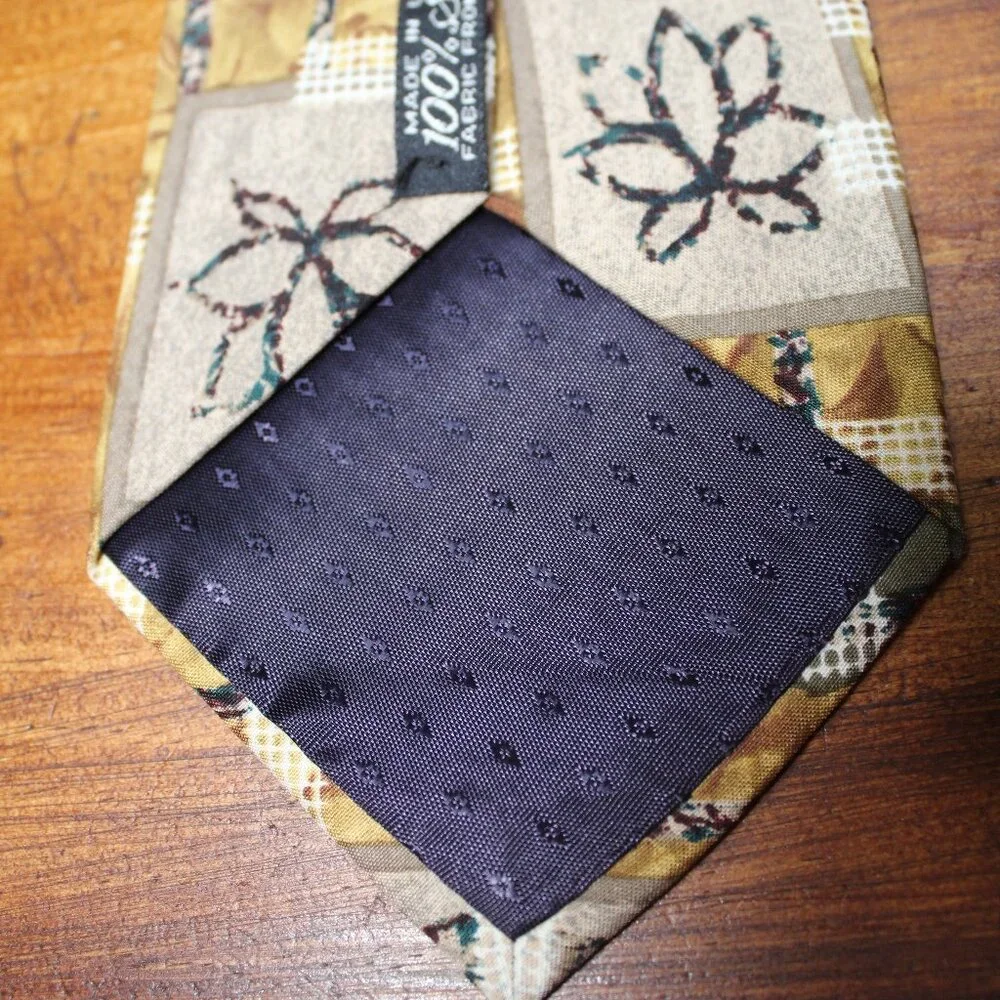 GEOFFREY BEENE ITALIAN SILK NECKTIE LINED GORGEOUS!!! BOTANICALS EUC 60